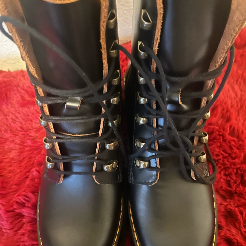 Dr. Martens Black and Brown Heeled Boots